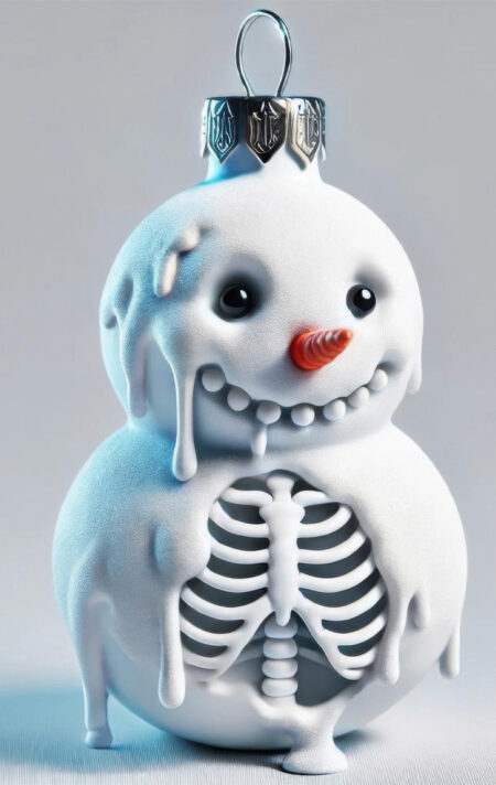 Frosty Bones Christmas Tree Ornament – Skeleton Snowman Holiday Decoration | Gothic Christmas Decor | Creepy Cute Xmas Ornament