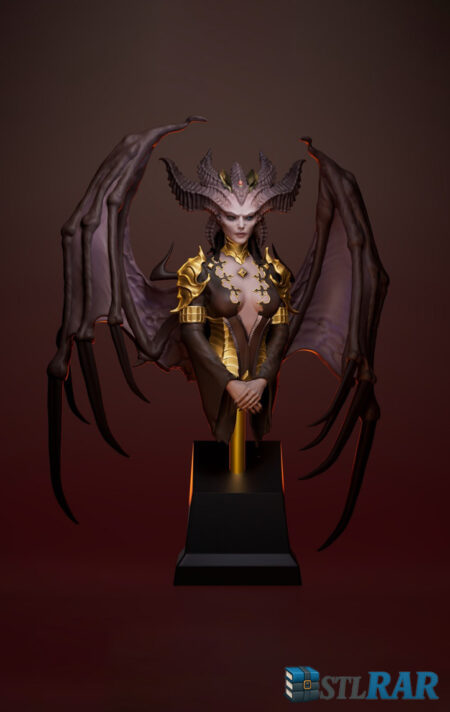 Lilith Demon Queen STL File – Dark Fantasy 3D Print Model for Collectors & Tabletop Display