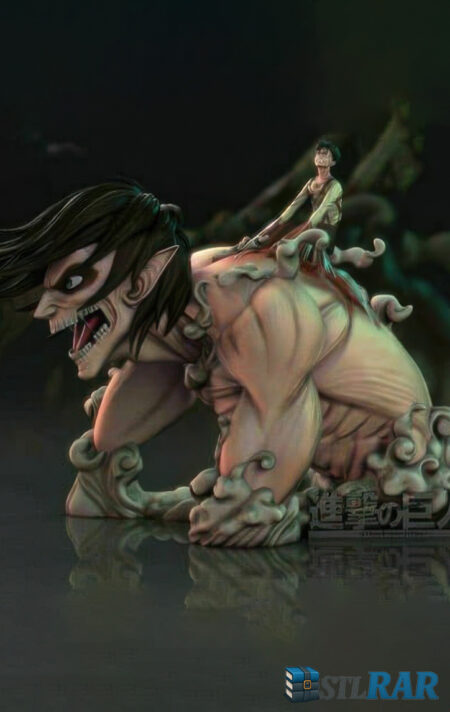 Attack on Titan STL Set | Split & Keyed 3D Printable Figures | Eren, Titans & Mikasa | Digital Download