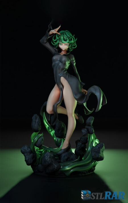 Anime-inspired psychic heroine STL figure