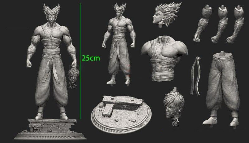 Garou STL | One Punch Man Figure | 3D Printable Anime Statue | Digital Download - Image 2