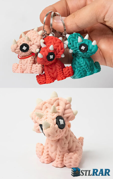 Mini Knitted Triceratops STL